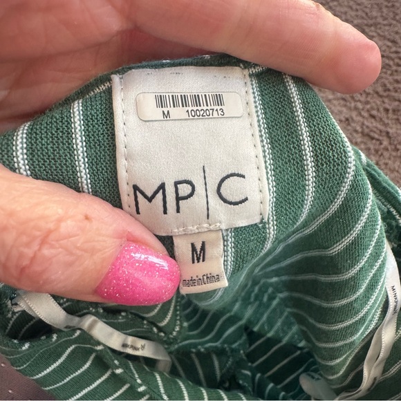 MP|C Mink Pink Hey Now Green Striped Midi Dress Twist Front M - Picture 6 of 12